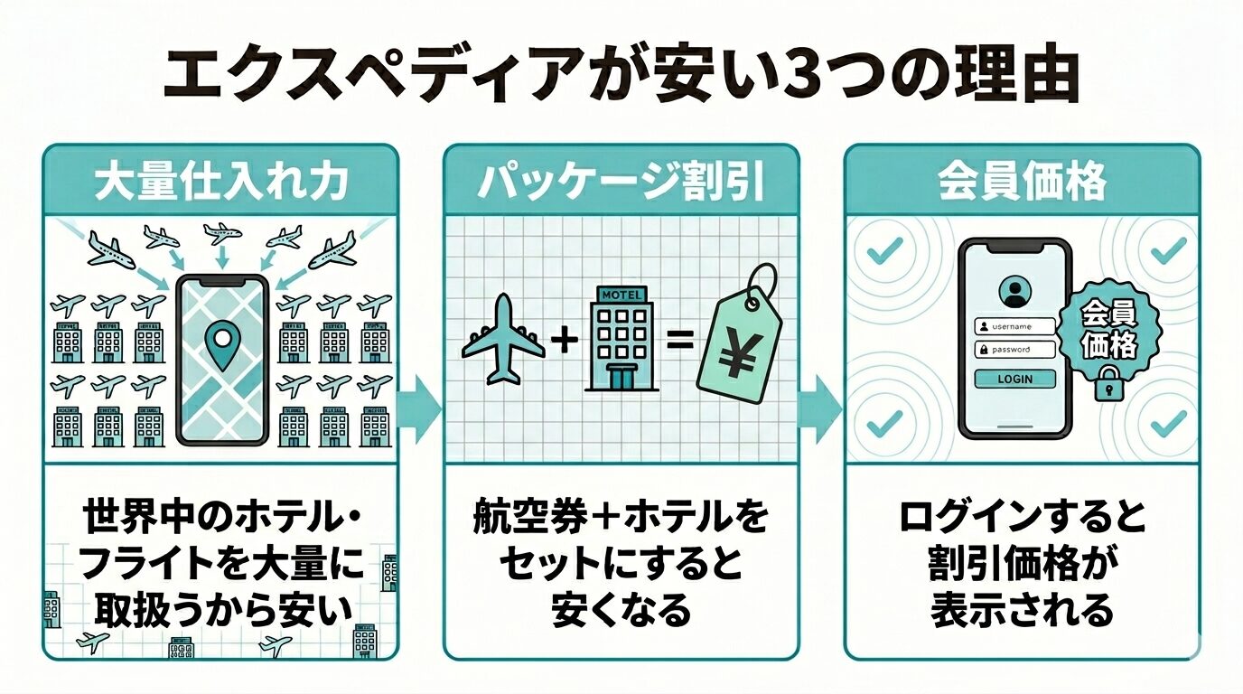 エクスペディアが安い3つの理由